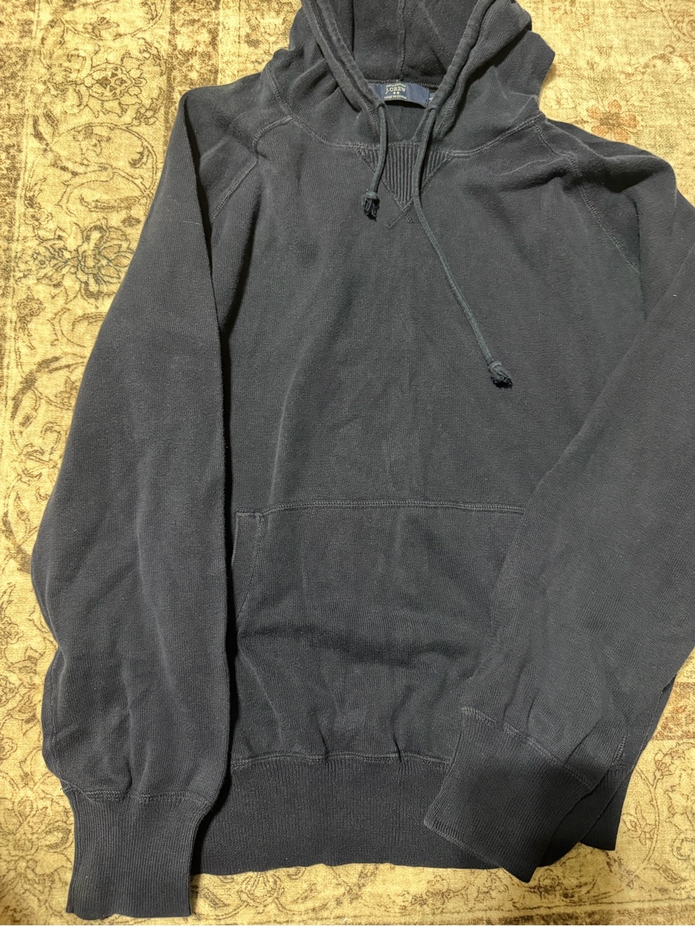 Men's Navy Jcrew Hooded Pullover Sweatshirt